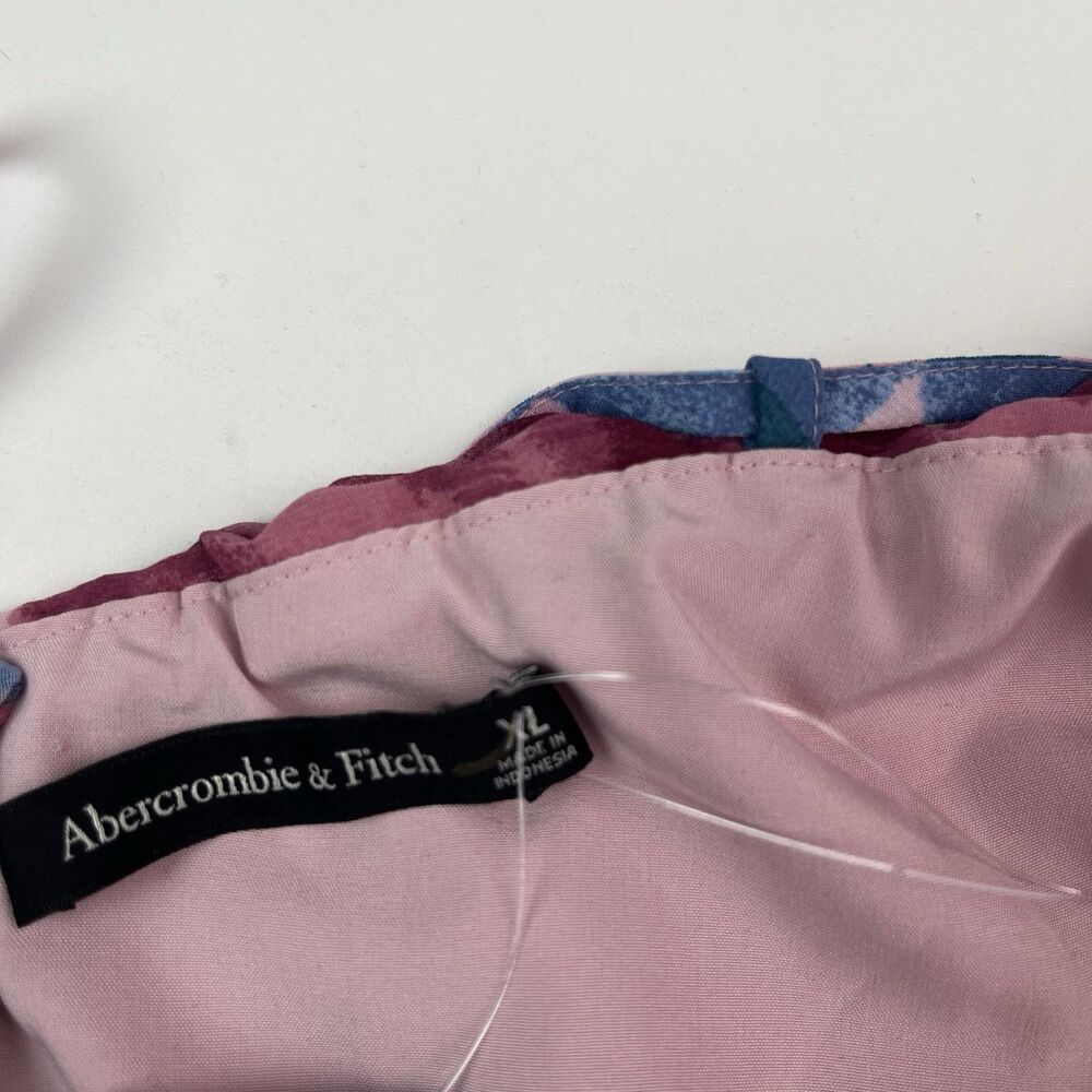 Abercrombie & Fitch Giselle Floral Maxi Dress XL Pink Pleated Resort Costal NWT - Picture 6 of 14